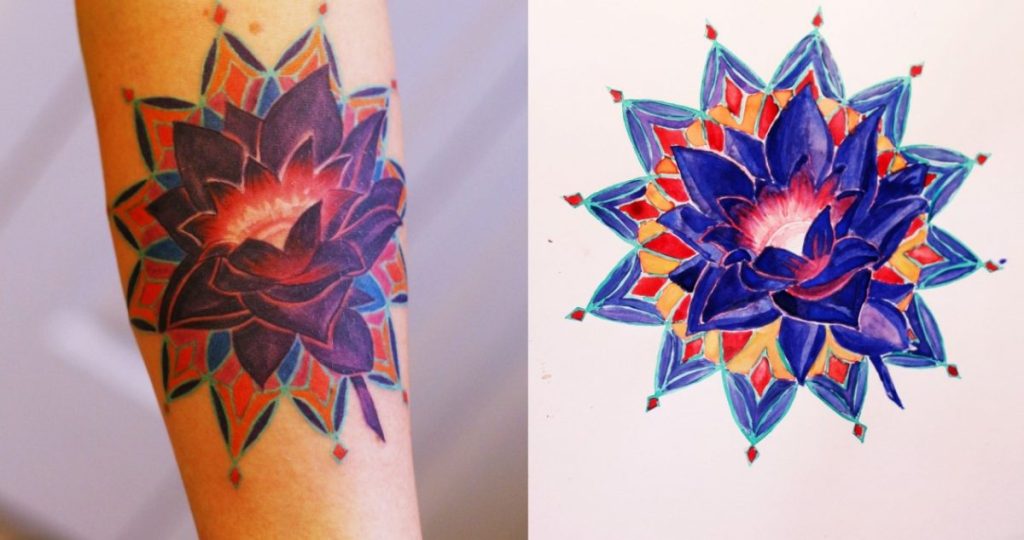 Tatuagem e desenho de Flor de Lótus