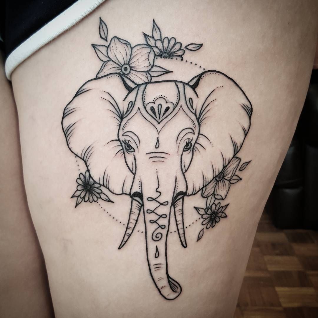 Elephant tattoo  Flower tattoos Flower tattoo Tattoos