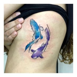 Tatuaje de acuarela de carpa (pez koi)