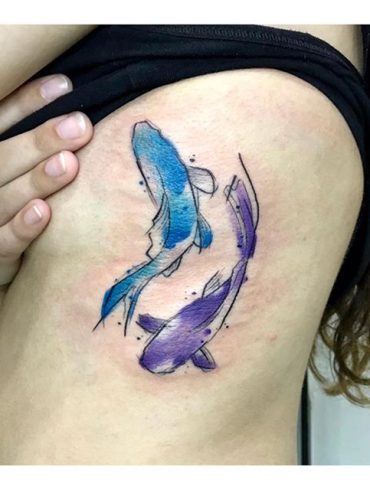 Tatuagem em Aquarela de Carpa (Koi Fish)