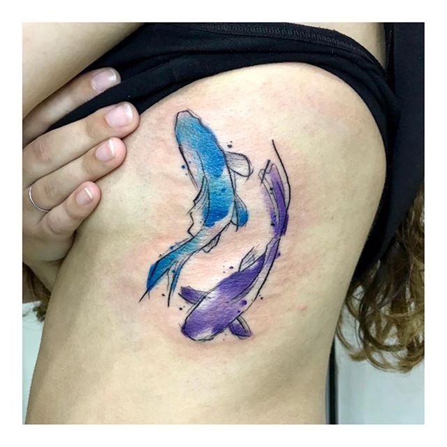 TATTOOSORG  Watercolor Koi Fish Tattoo Artist 타투이스트 리버의