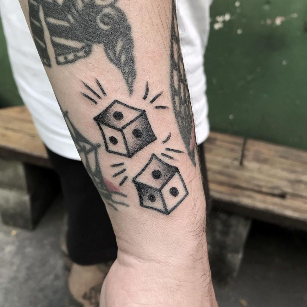 36 Delightful and Iconic Dice Tattoo With Gleaming Personality  Psycho Tats
