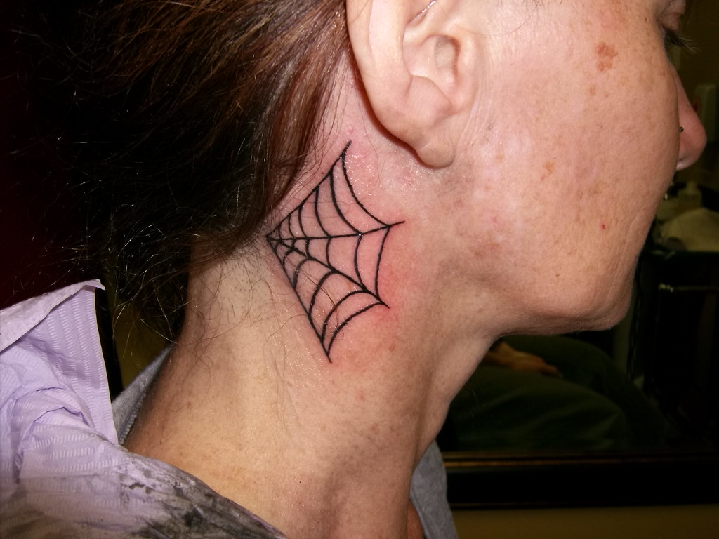 Guys I ducking did it I surprised myself and got this cute spider web then  the big one Ive wanted a head tattoo for 10 years and have had an  undercut for