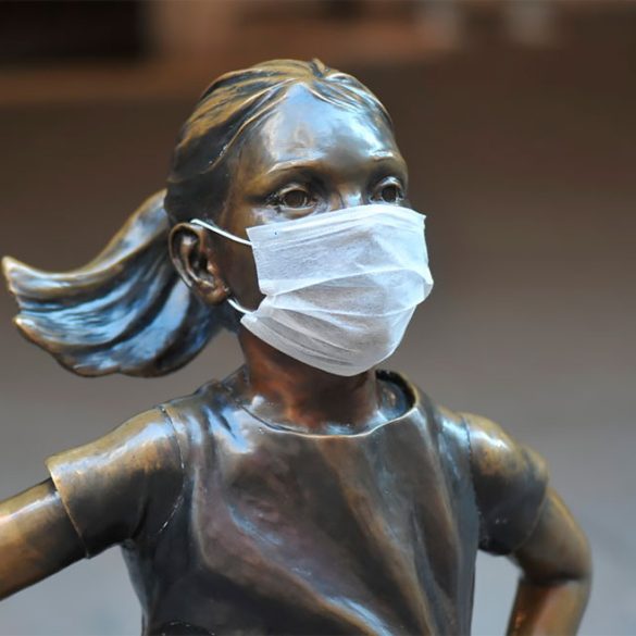 Estátua da Fearless Girl em frente a New York Stock Exchance