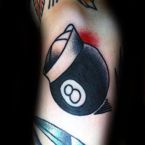flames cards 8 ball tattoo