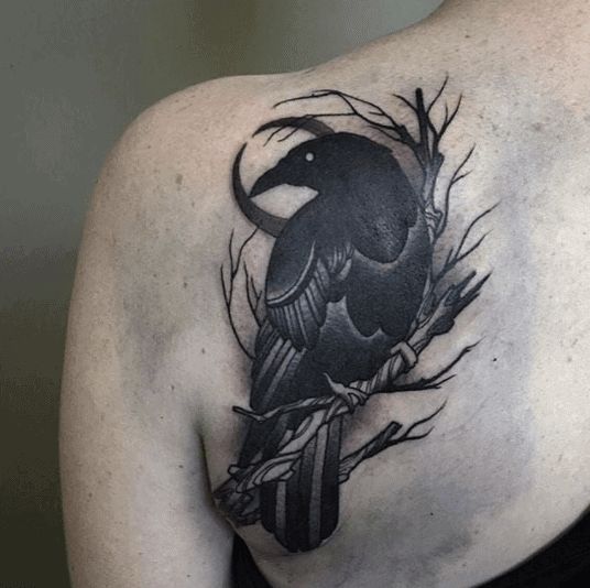 Hidden Crow Tattoo