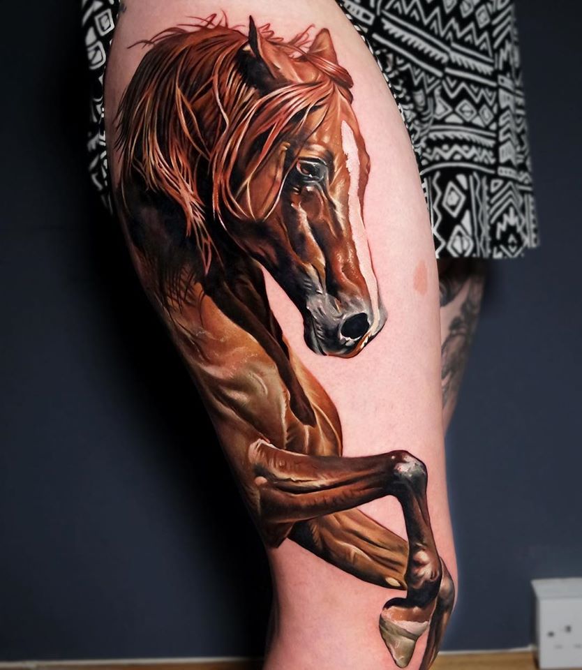 Horse on Girl's Hip & Thigh