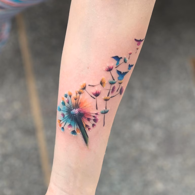 Significados de tatuagem de Dente-de-leão
