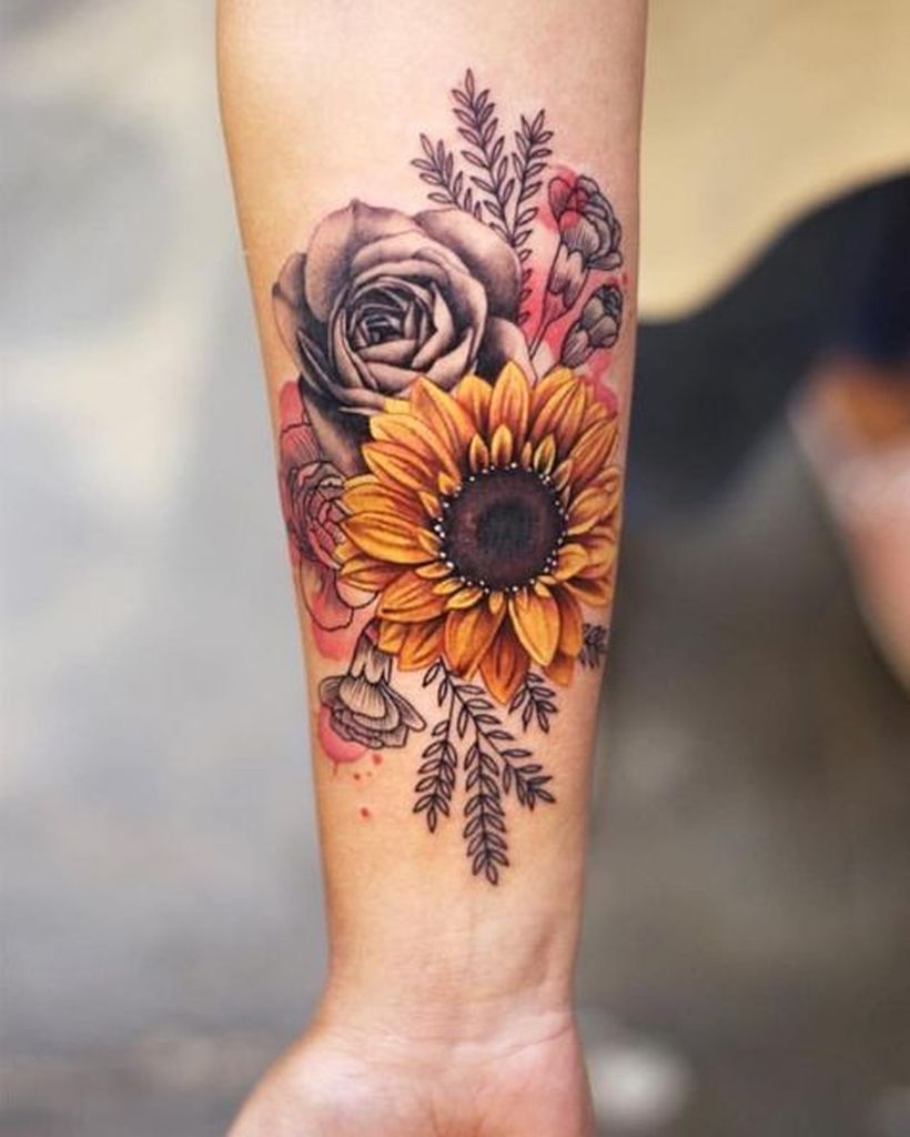 Tattoo uploaded by Onnys Tattoos  Sunflower  Tattoodo