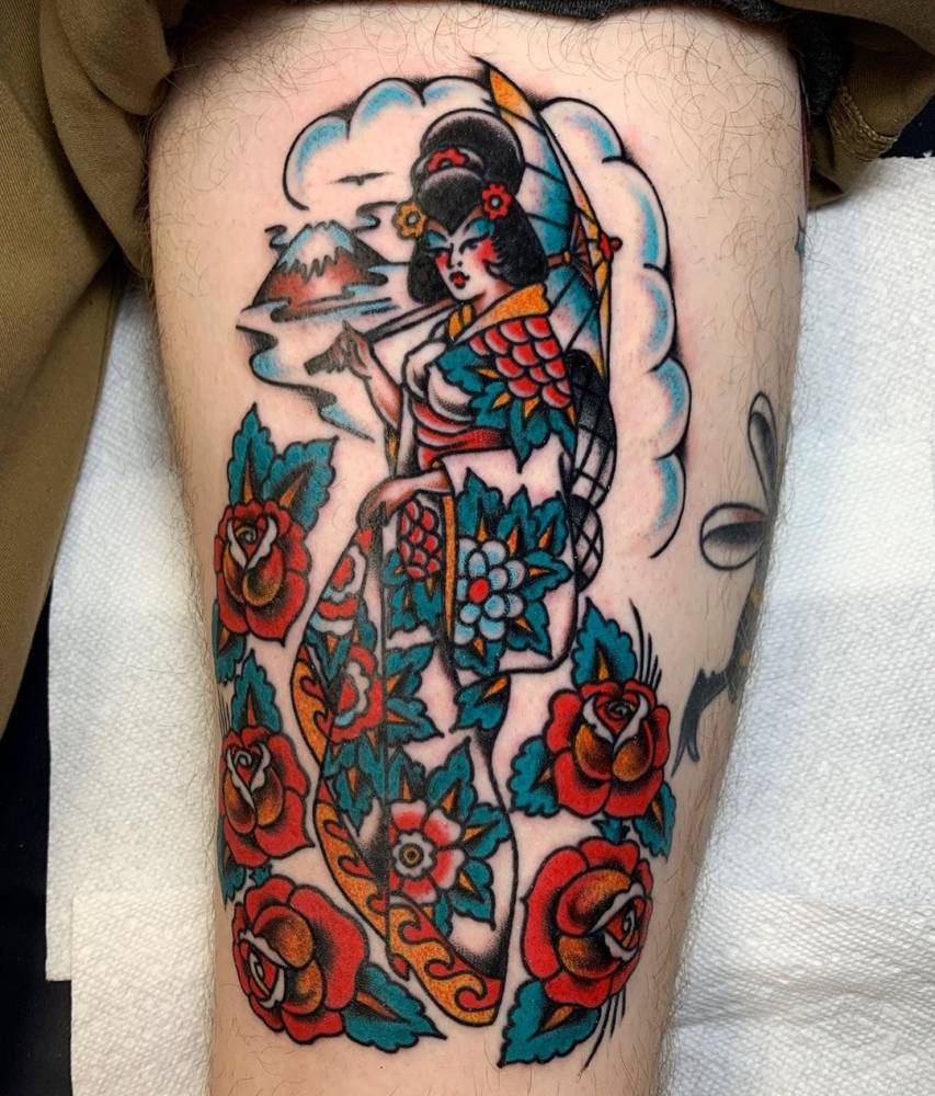 Geisha tattooed by Nutz