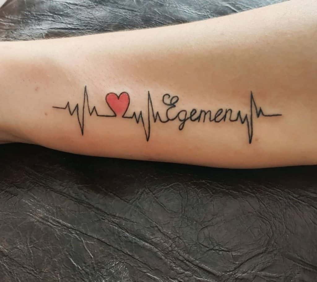 Compass, mountains, heartbeat tattoo idea | TattoosAI