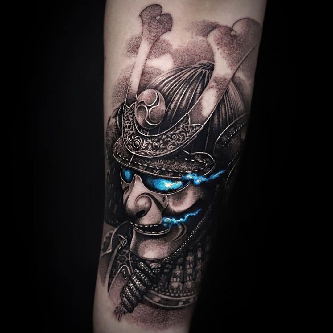 japanese samurai mask tattoo meaning