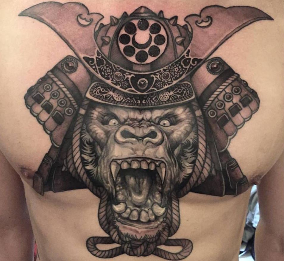 Gorilla chest piece tattooed by DJ tattoo tattoos blackandgreytatto   TikTok