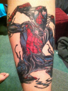 Undershot from the spiderman inspired  Sam Clayton Tattoo  Facebook