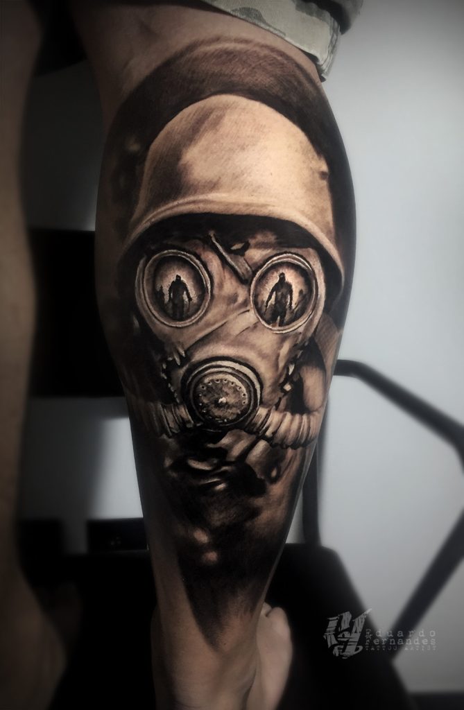 Gas Mask Tattoo by London Reese TattooNOW