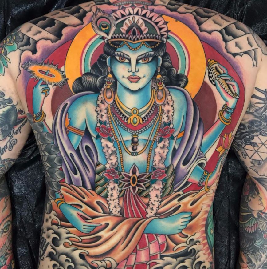 Tatmods Lord Vishnu in Galaxy Temporary Tattoo For Men And Woman Waterproof  Body Tattoo