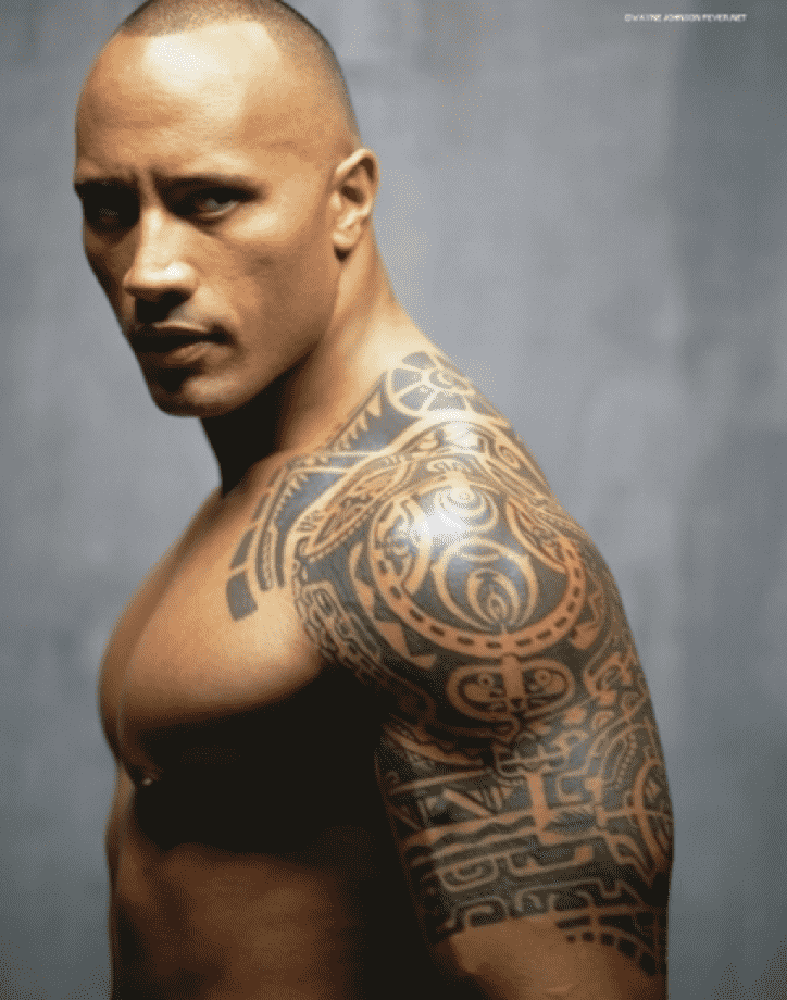 The Rock Tribal Tattoo Popular Body Art Very Best The Rock Tattoo Chest   फट शयर
