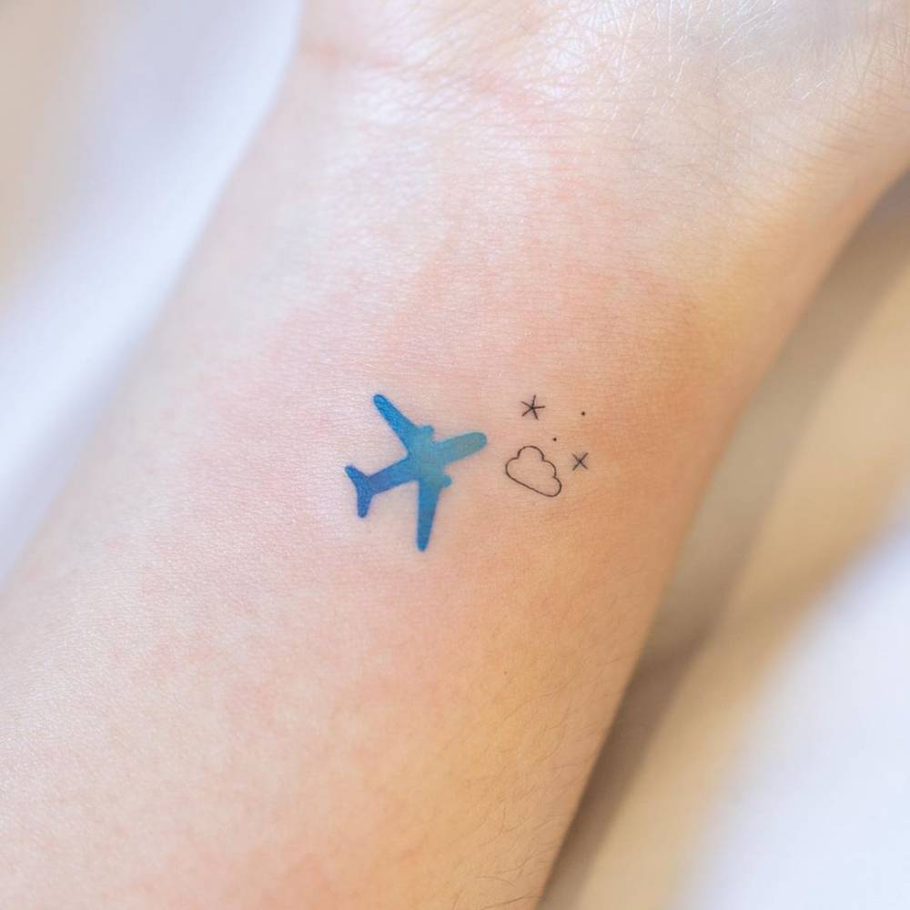 Plane tattoo | Airplane tattoos, Subtle tattoos, Dainty tattoos