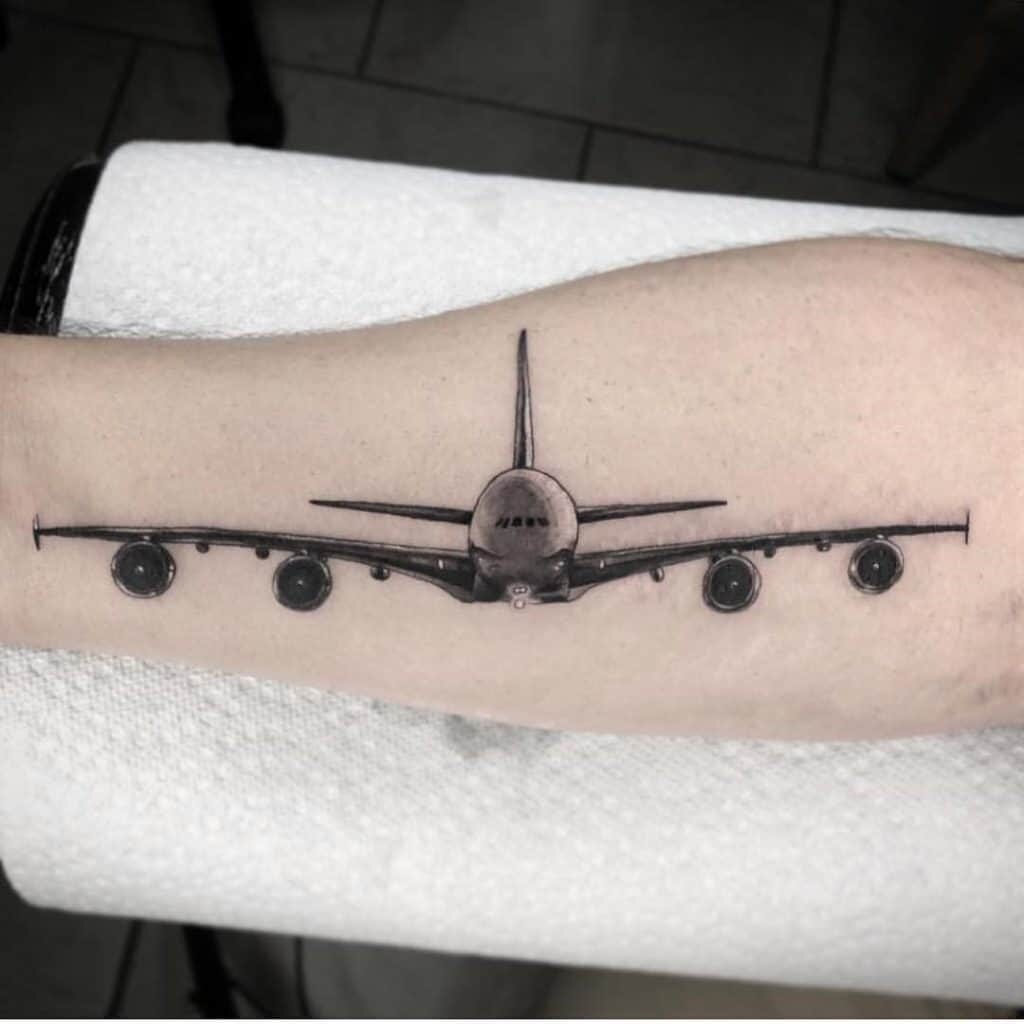 Tattoo uploaded by Claudia Fedorovici • Fine Line Airplane Tattoo #FineLine  #Pilot #PilotTattoo #CustomFineLine #ClaudiaFedorovici #AmsterdamTattoo •  Tattoodo
