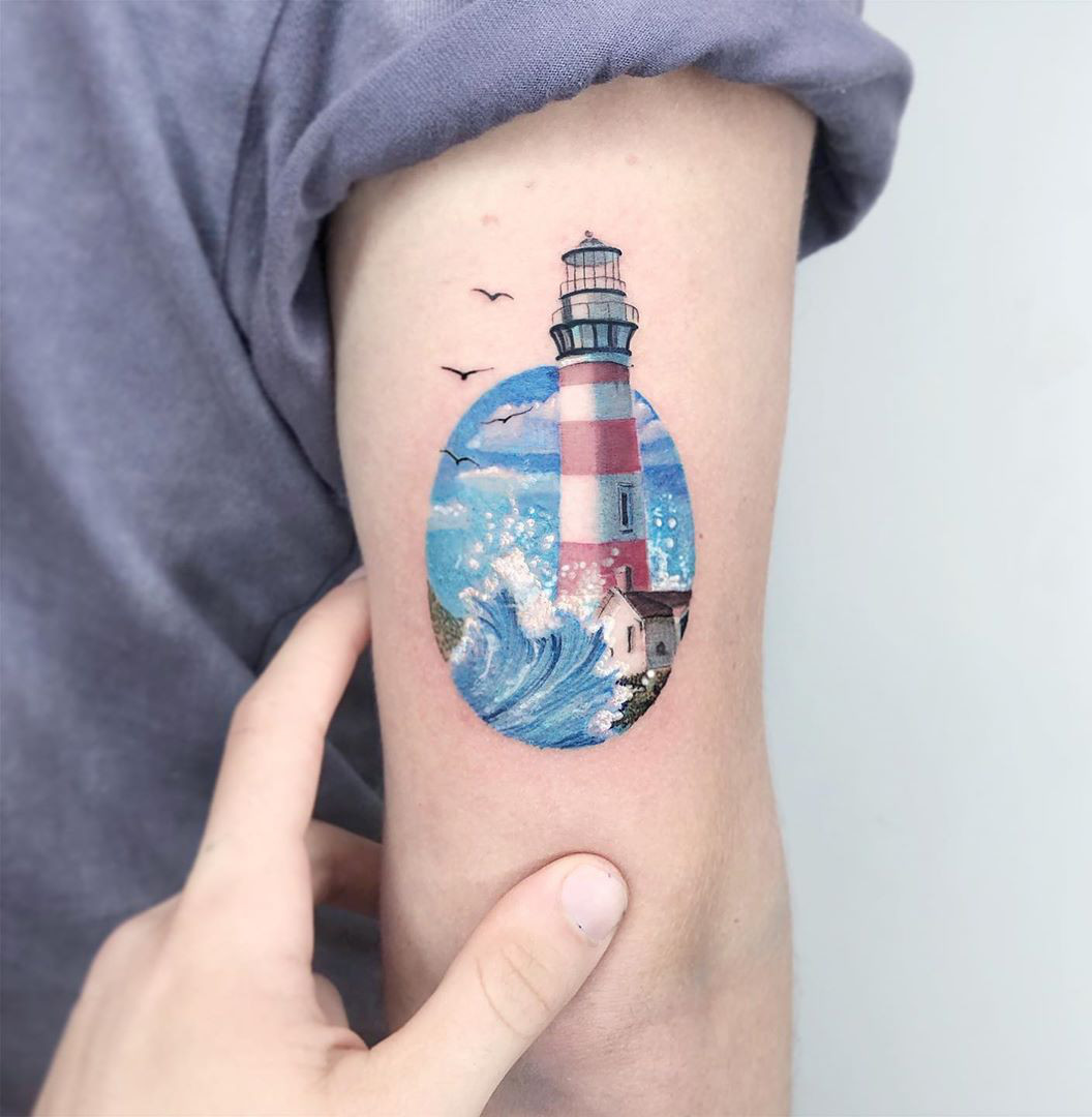 UPDATED 40 Enduring Lighthouse Tattoo Design
