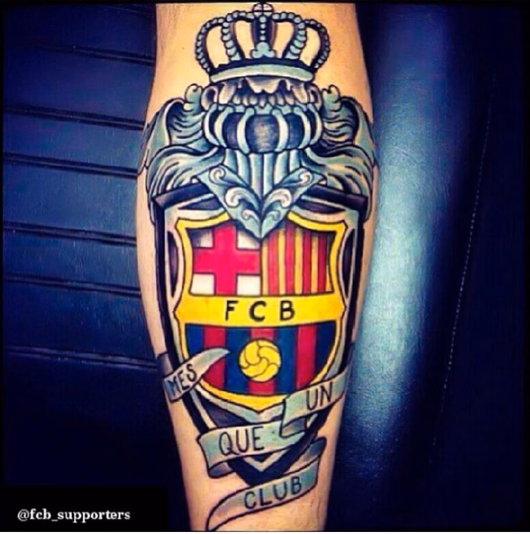 Tatuagens do símbolo do Barcelona Futebol Clube