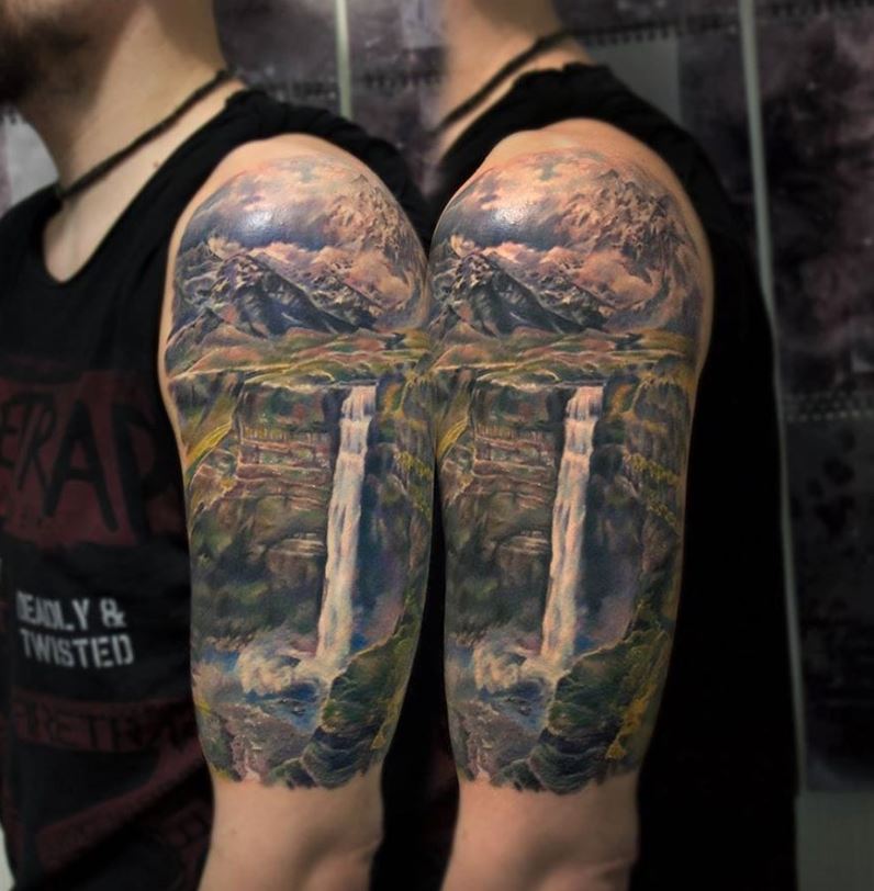 70 Waterfall Tattoo Designs For Men  Glistening Ink Ideas