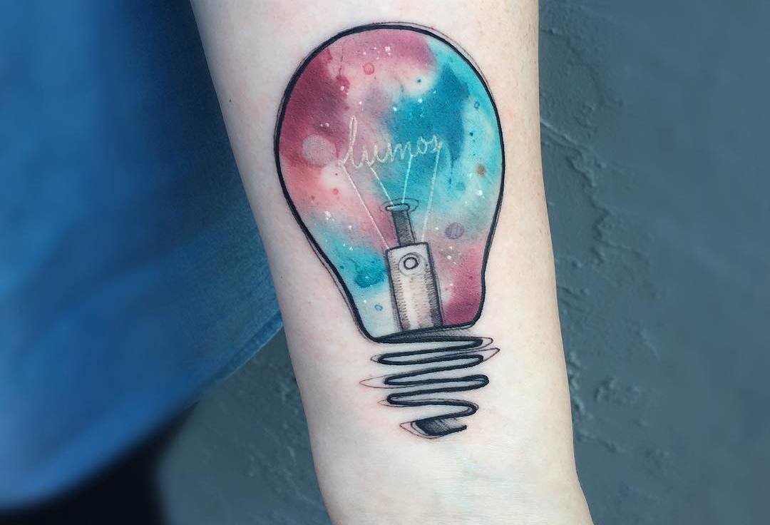 Light bulb on the left arm. | Lightbulb tattoo, Basic tattoos, Tattoos for  women