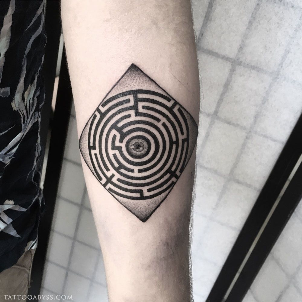 Small Circle Labyrinth tattoo by Mr K Tattoo  Post 17698
