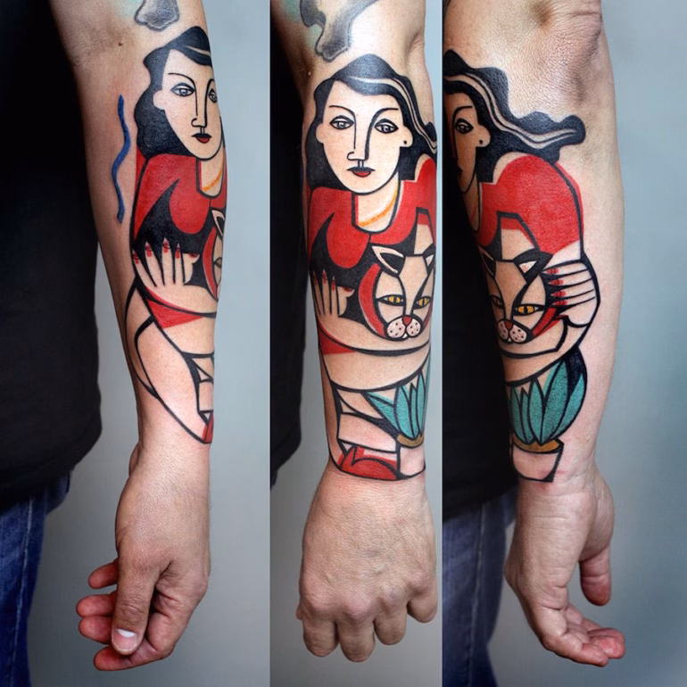 Tatuagens Inspiradas no Cubismo: A Arte de Peter Aurisch em Berlim
